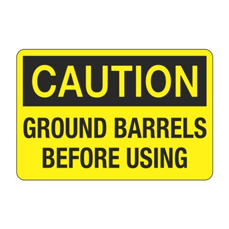 Caution Ground Barrels Before Using Decal